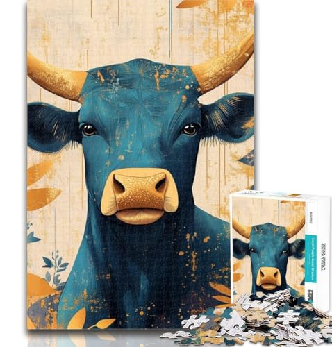 Puzzle Golden Bull, 1000 Teile, Lernspiele, Heimdekoration, Geschenk für die ganze Familie, 26x38cm von GOIUYTGM