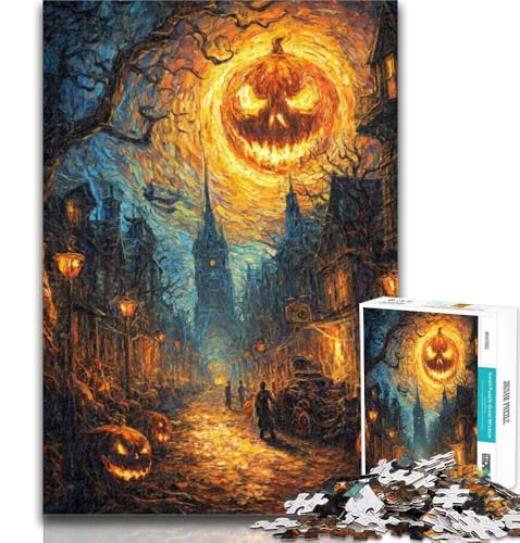 Puzzle Halloween-Skelett-Landschaft für Erwachsene und Jugendliche, 1000 Teile, Lernspiele, Heimdekoration, Künstlersammlung, Bildende Kunst, 26x38cm von GOIUYTGM