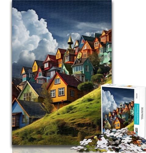 Puzzle Italienische Küstenlandschaft, 1000 Teile, für Erwachsene und Jugendliche, Lernspiele, Heimdekoration, Geschenk für die ganze Familie, 50x75cm von GOIUYTGM