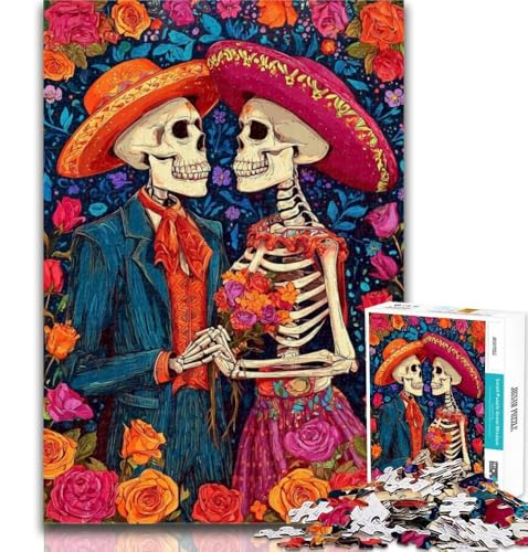 Puzzle Mexikanischer Totenkopf, 1000 Teile, für Erwachsene und Jugendliche, Lernspiel für Geburtstage und Weihnachten, ab 14 Jahren, 26x38cm von GOIUYTGM