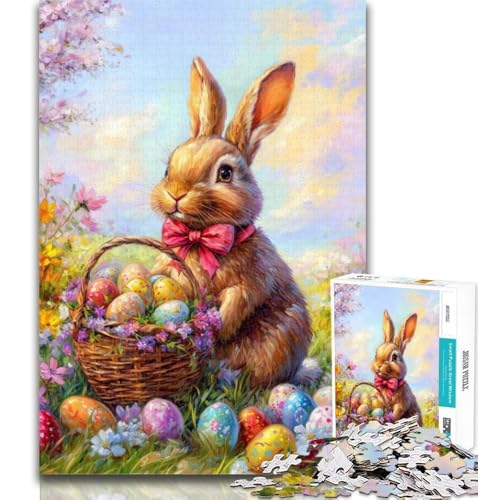 Puzzle Osterhase, 1000 Teile, für Erwachsene und Jugendliche, Lernspiel zum Geburtstag, Weihnachten, für Kinder ab 14 Jahren, 50x75cm von GOIUYTGM