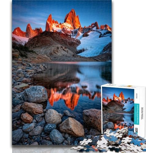 Puzzle Wunderschöne Berge und Seen, 1000 Teile, Puzzle für Erwachsene, Stressabbau, schwierige Herausforderung, stärkt die Liebe zwischen Paaren, 26x38cm von GOIUYTGM