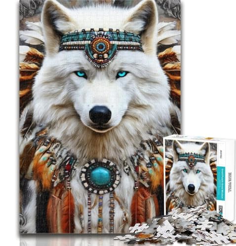 Puzzle für Erwachsene, 1000 Puzzleteile, Wolfstotem, lustige Spiele, jedes Teil ist einzigartig – anspruchsvolles Familienspiel, 26x38cm von GOIUYTGM