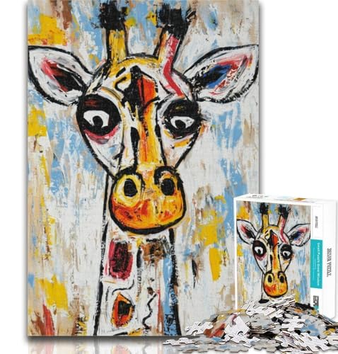 Puzzle für Erwachsene, 1000 Teile, Basquiat-Giraffe, Lernspiele, Wanddekoration, einzigartige Geburtstags, 50x75cm von GOIUYTGM
