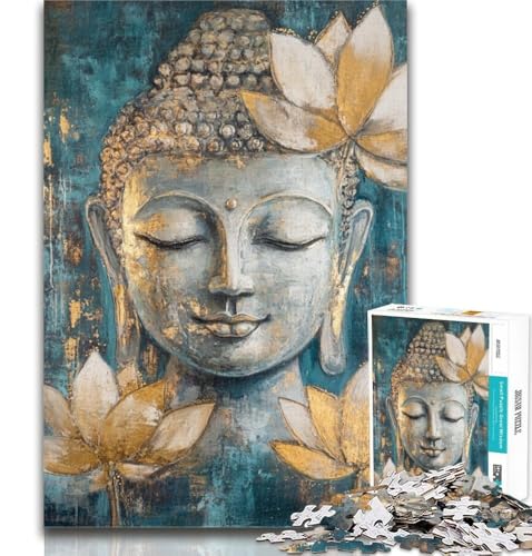 Puzzle für Erwachsene, 1000 Teile, Buddha-Statuen, Lernspiele, Wanddekoration, einzigartige Geburtstags, 50x75cm von GOIUYTGM