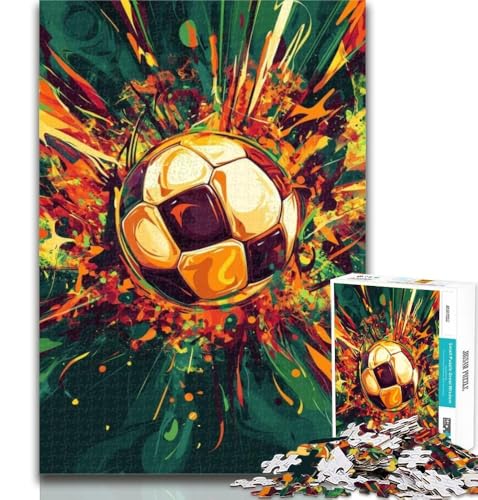 Puzzle für Erwachsene, 1000 Teile, Fußball-Ölgemälde, Lernspiele, Wanddekoration, einzigartige Geburtstags, 26x38cm von GOIUYTGM
