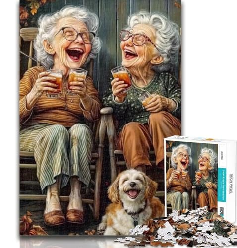 Puzzle für Erwachsene, 1000 Teile, Happy Grandma, Lernspiele, Wanddekoration, einzigartige Geburtstags, 26x38cm von GOIUYTGM