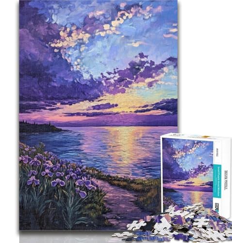 Puzzle für Erwachsene, 1000 Teile, Lila Nachthimmel, Lernspiele, Wanddekoration, einzigartige Geburtstags, 26x38cm von GOIUYTGM