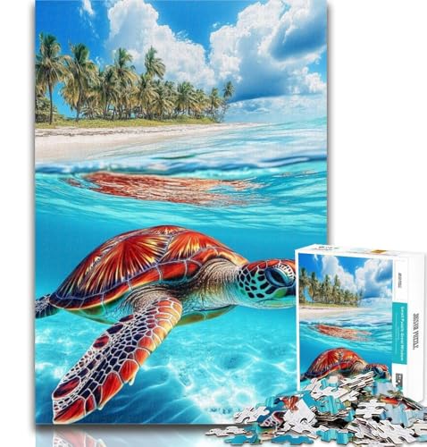 Puzzle für Erwachsene, 1000 Teile, Meeresschildkröte, Lernspiele, Wanddekoration, einzigartige Geburtstags, 26x38cm von GOIUYTGM
