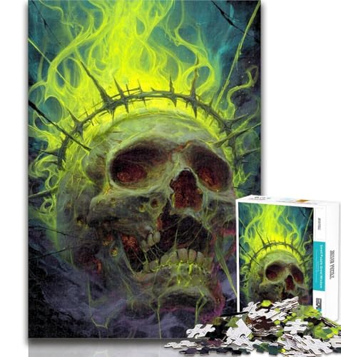 Puzzle für Erwachsene, 1000 Teile, Rauchschädel-Puzzle, Lernspiele, Wanddekoration, einzigartige Geburtstags, 26x38cm von GOIUYTGM