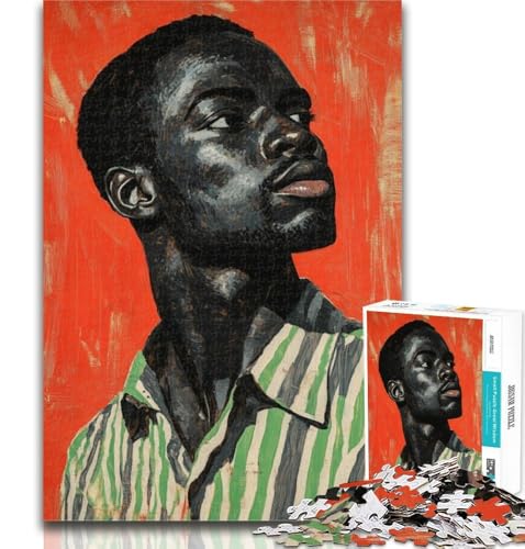 Puzzle für Erwachsene, 1000 Teile, afrikanischer Mann, Puzzle für Erwachsene, Lernspiele, Heimdekoration, geeignet für die Schreibtischdekoration, 50x75cm von GOIUYTGM