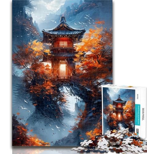 Puzzle für Erwachsene, 1000 Teile, japanische Tempel, Lernspiele, Wanddekoration, einzigartige Geburtstags, 26x38cm von GOIUYTGM