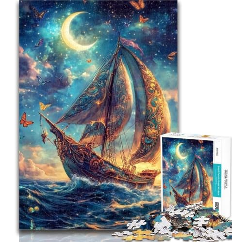 Puzzle für Erwachsene, 1000 Teile, magisches Boot, Lernspiele, Wanddekoration, einzigartige Geburtstags, 26x38cm von GOIUYTGM