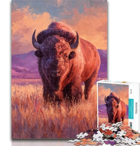 Puzzle für Erwachsene, Amerikanischer Bison, Puzzle für Erwachsene, 1000 Teile, Lernspielzeug und Spiele für Erwachsene und Jugendliche, 26x38cm von GOIUYTGM