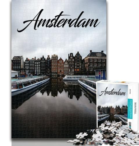 Puzzle für Erwachsene, Amsterdam, 1000 Teile, Puzzle für Jugendliche und Erwachsene, Lernspiele, Heimdekoration, Geschenk für die ganze Familie, 75x50cm von GOIUYTGM