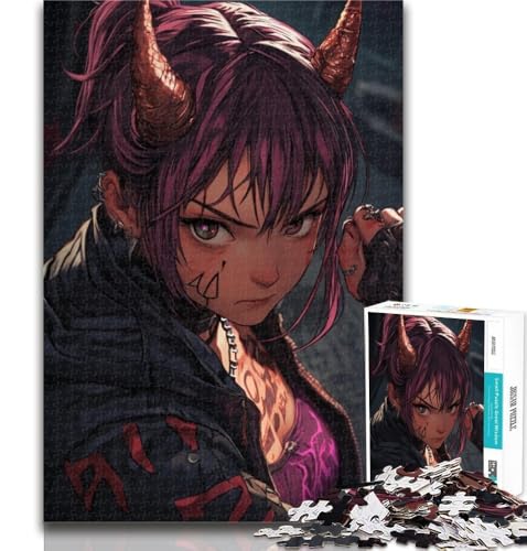 Puzzle für Erwachsene, Anime-Dämonenmädchen, 1000-teiliges Puzzle für Teenager, Trainieren Sie Ihr Gehirn und Ihre Hände, Geburtstagsgeschenk, Geschenke, 26x38cm von GOIUYTGM