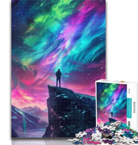 Puzzle für Erwachsene, Aurora Borealis auf Einer Klippe, Puzzle 1000 Teile für Teenager, Dekomprimierendes intellektuelles Lernspielzeug, Geburtstagsgeschenk, Geschenke 50x75cm Puzzle für Erwachsene, Aurora Borealis auf Einer Klippe, Puzzle 1000 Teile für Teenager, Dekomprimierendes intellektuelles Lernspielzeug, Geburtstagsgeschenk, Geschenke 50x75cm von GOIUYTGM