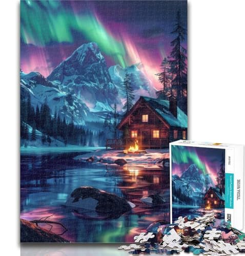 Puzzle für Erwachsene, Aurora Borealis über Schnee, 1000 Teile, Puzzle für Erwachsene und Jugendliche, Lernspiel, Herausforderungsspielzeug für Frauen und Männer, 50x75cm Puzzle für Erwachsene, Aurora Borealis über Schnee, 1000 Teile, Puzzle für Erwachsene und Jugendliche, Lernspiel, Herausforderungsspielzeug für Frauen und Männer, 50x75cm von GOIUYTGM