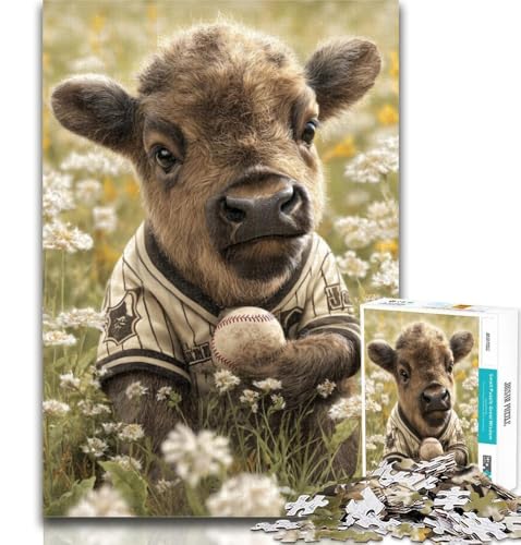 Puzzle für Erwachsene, Baby Buffalo, 1000 Teile, Lernspiel für Geburtstag, Weihnachten, ab 14 Jahren, 50x75cm von GOIUYTGM