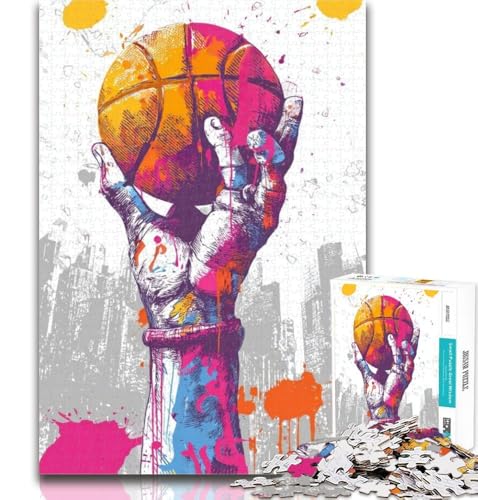 Puzzle für Erwachsene, Basketball-Ölgemälde, 1000-teiliges Puzzle für Erwachsene, Geschenke, anspruchsvolles Spiel und Familienspiel, Wichtelgeschenke, 26x38cm Puzzle für Erwachsene, Basketball-Ölgemälde, 1000-teiliges Puzzle für Erwachsene, Geschenke, anspruchsvolles Spiel und Familienspiel, Wichtelgeschenke, 26x38cm von GOIUYTGM