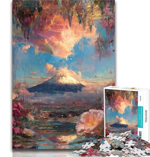 Puzzle für Erwachsene, Berg Fuji, Japan, 1000-teiliges Puzzle für Erwachsene, interessante Stressreduzierung, Eltern-Kind-Interaktion, 50x75cm von GOIUYTGM