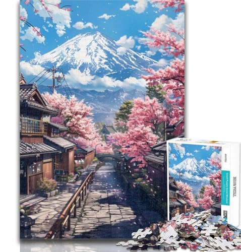 Puzzle für Erwachsene, Berg Fuji und Kirschblüte, Puzzle 1000 Teile, für Teenager-Geschenke, DIY-Geburtstagsgeschenke für Teenager und Erwachsene, 26x38cm von GOIUYTGM