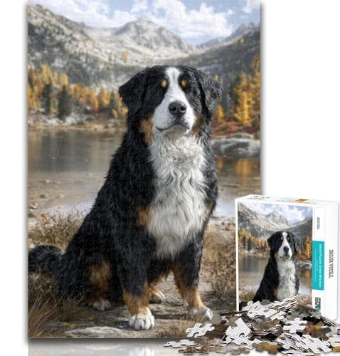 Puzzle für Erwachsene, Berner Sennenhund, 1000 Teile, Lernspiel für Geburtstag, Weihnachten und ab 14 Jahren, 26x38cm von GOIUYTGM