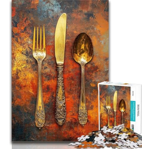 Puzzle für Erwachsene, Besteck, 1000 Teile, für Teenager, trainieren Sie Ihr Gehirn und Ihre Hände, Geburtstagsgeschenk, Geschenke, 50x75cm von GOIUYTGM