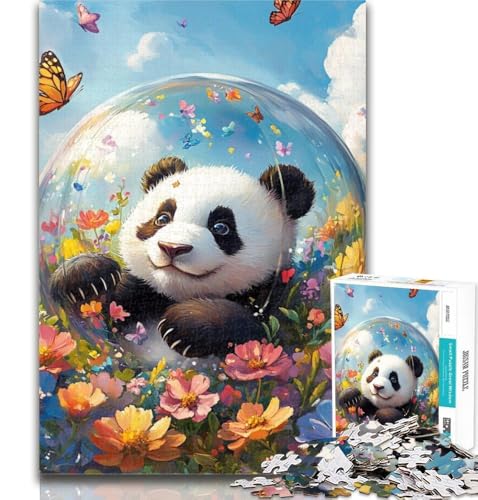 Puzzle für Erwachsene, Blumen-Panda, 1000 Teile, Lernspiel für Geburtstag, Weihnachten und ab 14 Jahren, 50x75cm von GOIUYTGM