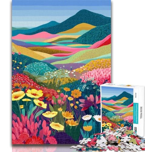 Puzzle für Erwachsene, Blumenberge, Puzzle für Erwachsene, 1000 Teile, Spielzeug, Lernspiele, Stressabbau, tolle Geschenke und Spielzeuge, 50x75cm von GOIUYTGM