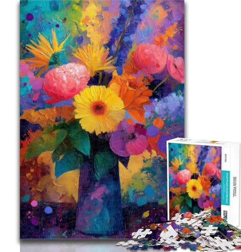 Puzzle für Erwachsene, Blumenkunst, 1000 Teile, für Lernspiele, Herausforderungsspielzeug, einzigartige Heimdekoration und Geschenke, 26x38cm von GOIUYTGM