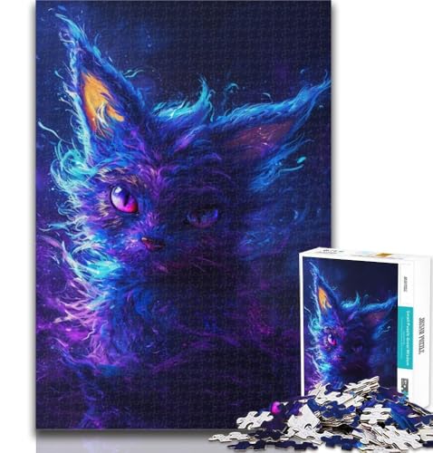 Puzzle für Erwachsene, Bunte Weltraumkatzen, 1000 Teile, Lernspiel für Geburtstag, Weihnachten und ab 14 Jahren, 50x75cm von GOIUYTGM