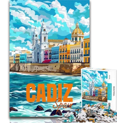 Puzzle für Erwachsene, Cadiz, Spanien, Reise-Puzzle, 1000 Teile, für Teenager, anspruchsvolles Spiel und Familienspiel, Eltern-Kind-Interaktion, 26x38cm Puzzle für Erwachsene, Cadiz, Spanien, Reise-Puzzle, 1000 Teile, für Teenager, anspruchsvolles Spiel und Familienspiel, Eltern-Kind-Interaktion, 26x38cm von GOIUYTGM