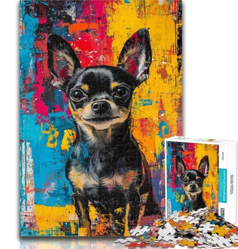 Puzzle für Erwachsene, Chihuahua-Hund, 1000 Teile, Spielzeug, Lernspiele, Stressabbau, Eltern-Kind-Interaktion, 26x38cm von GOIUYTGM