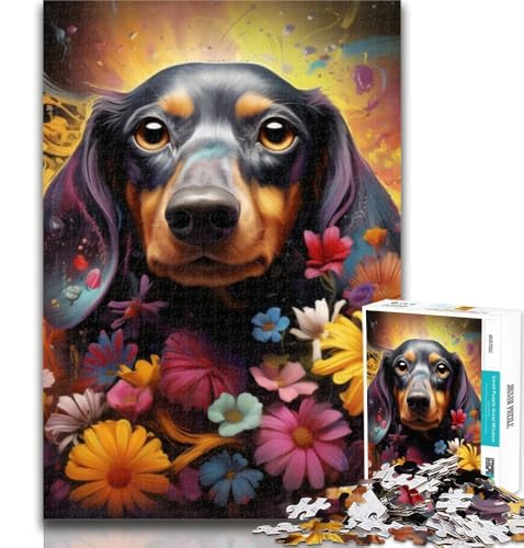 Puzzle für Erwachsene, Dackel, 1000 Teile, Puzzle für Teenager, Lernspiele, Heimdekoration, Geschenk für die ganze Familie, 75x50cm von GOIUYTGM