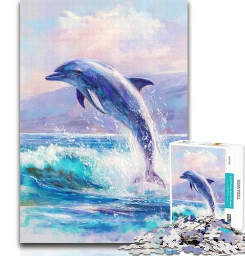 Puzzle für Erwachsene, Delfin, 1000 Teile, für Erwachsene und Jugendliche, Spielzeug, Lernspiele, Stressabbau, tolle Geschenke und Spielzeuge, 50x75cm von GOIUYTGM