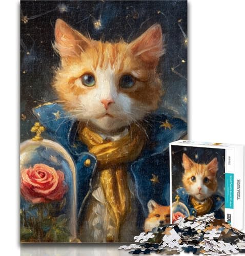 Puzzle für Erwachsene, Der Kleine Prinz, Katze, 1000-teiliges Puzzle für Erwachsene, Geschenke, Lernspiel, Herausforderungsspielzeug für Frauen und Männer, 26x38cm von GOIUYTGM