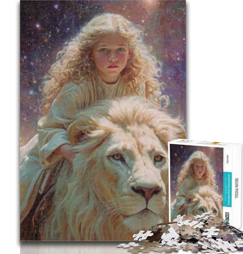 Puzzle für Erwachsene, Der Löwe und das kleine Mädchen, 1000-teiliges Puzzle für Erwachsene, Geschenke, anspruchsvolles Spiel und Familienspiel, Wichtelgeschenke, 26x38cm von GOIUYTGM