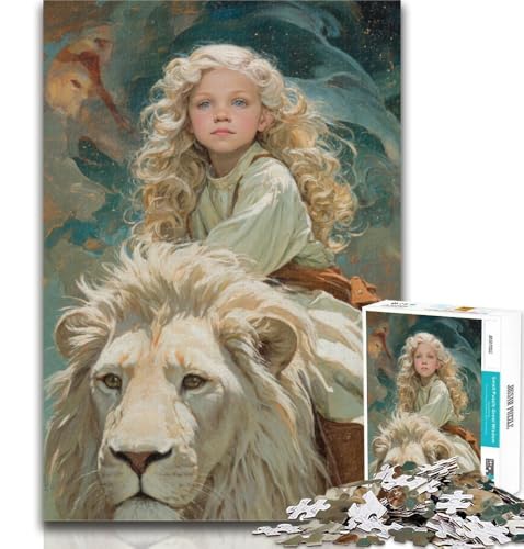 Puzzle für Erwachsene, Der Löwe und das kleine Mädchen, Puzzle 1000 Teile, Geschenke für Erwachsene, Familienunterhaltungsspielzeug, ganze Familie, 50x75cm von GOIUYTGM
