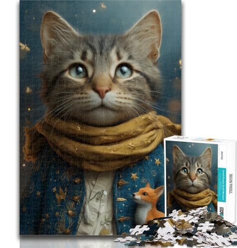 Puzzle für Erwachsene, Der kleine Prinz, Katze, 1000-teiliges Puzzle für Erwachsene, Geschenke, interessante Stressreduzierung, Eltern-Kind-Interaktion, 50x75cm von GOIUYTGM