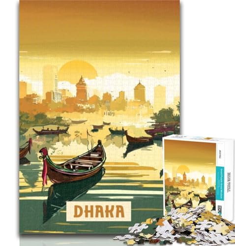 Puzzle für Erwachsene, Dhaka, 1000 Teile, als Geschenk für Teenager, Lernspiel, Herausforderungsspielzeug für Frauen und Männer, 75x50cm von GOIUYTGM