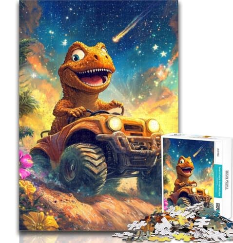Puzzle für Erwachsene, Dinosaurier, der EIN Auto fährt, 1000 Teile, schwieriges, anspruchsvolles Spiel für die ganze Familie, für Frauen, Geschenke für Männer, 50x75cm von GOIUYTGM