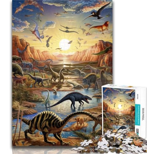 Puzzle für Erwachsene, Dinosaurierwelt, 1000 Teile, für Jugendliche, Lernspiel, Herausforderungsspielzeug für Frauen und Männer, 50x75cm von GOIUYTGM