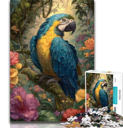 Puzzle für Erwachsene, Dschungelpapagei, 1000 Teile, Familienspiel, Stressabbau, schwierige Herausforderung, tolle Geschenke und Spielzeuge, 26x38cm von GOIUYTGM