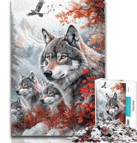 Puzzle für Erwachsene, Dschungelwolf-Puzzle für Erwachsene, 1000 Teile, Lernspielzeug und Spiele für Erwachsene und Jugendliche, 26x38cm von GOIUYTGM