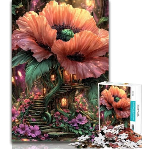 Puzzle für Erwachsene, Fantasie-Mohnblumen, 1000 Teile, für Erwachsene und Jugendliche, mit vollständig ineinandergreifenden, zufällig geformten Teilen, für Kinder ab 14 Jahren, 26x38cm von GOIUYTGM