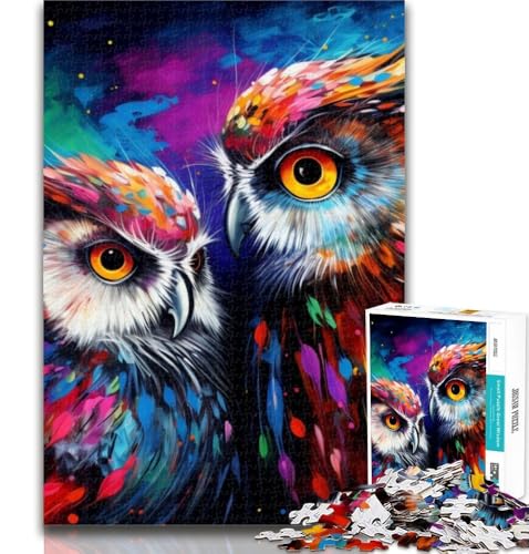 Puzzle für Erwachsene, Fantasy-Art-Eulen-Puzzle, 1000 Teile für Erwachsene, mit vollständig ineinandergreifenden, zufällig geformten Teilen für Kinder ab 14 Jahren, 75x50cm von GOIUYTGM