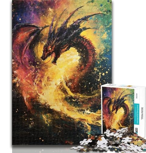 Puzzle für Erwachsene, Fantasy-Drache, 1000 Teile, Spielzeug, Lernspiele, Stressabbau, tolle Geschenke und Spielzeuge, 50x75cm von GOIUYTGM
