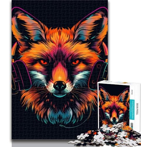 Puzzle für Erwachsene, Fuchs mit Sonnenbrille, 1000 Teile, Lernspiel für Geburtstag, Weihnachten und ab 14 Jahren, 50x75cm von GOIUYTGM