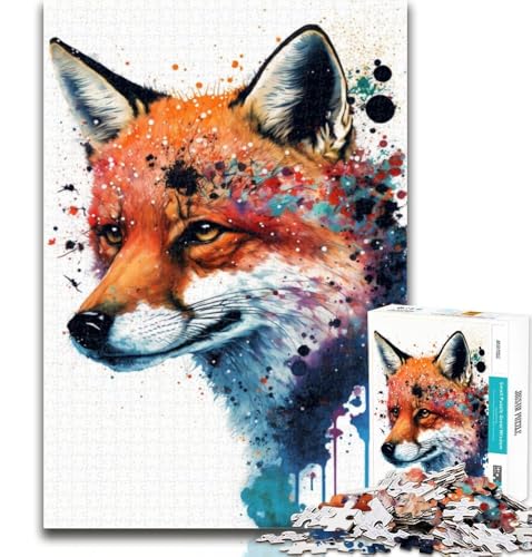 Puzzle für Erwachsene, Füchse, farbenfrohes 1000-Teile-Puzzle für Erwachsene und Jugendliche, lebendiges und einzigartiges Design, entspannendes und herausforderndes Puzzle-Erlebnis, 50x75cm von GOIUYTGM